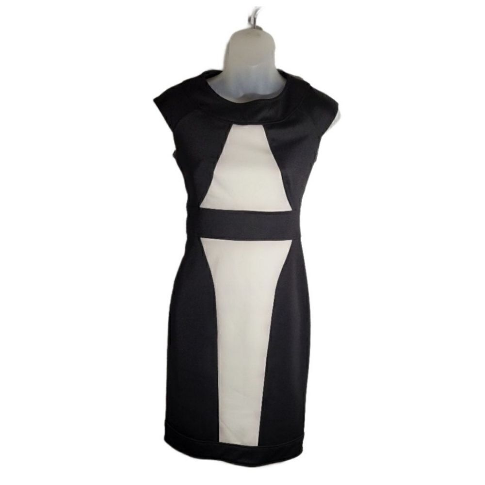Julian Taylor black And White Sheath dress Sz 2